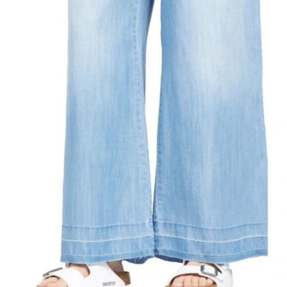 Cloth & Stone High Rise Wide Leg Light Wash Chambray Breezy Pants Size Large - Picture 4 of 12